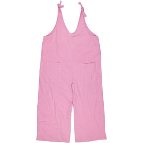 NRBY Pink Crinkle Cotton Jumpsuit