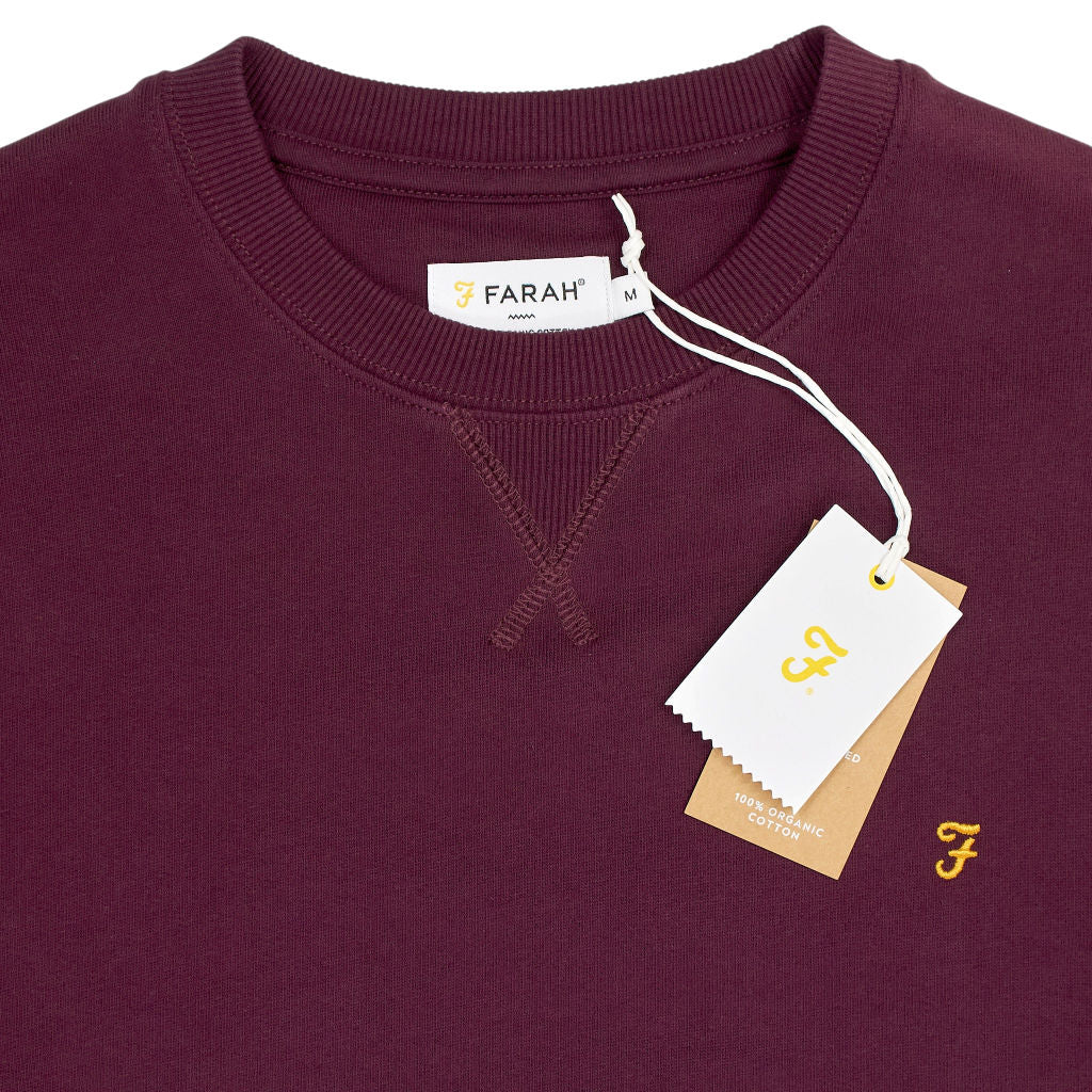 Farah Bordeaux Tim New Crew Sweatshirt