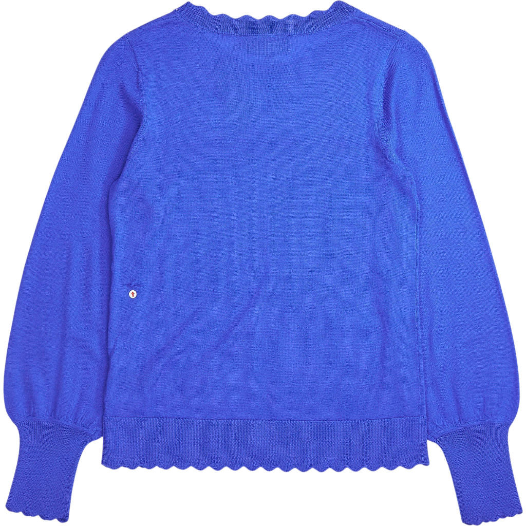 Wyse Cobalt Blue Fleurine Scallop Jumper