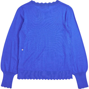 Wyse Cobalt Blue Fleurine Scallop Jumper
