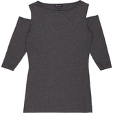 Baukjen Grey Cold Shoulder Top