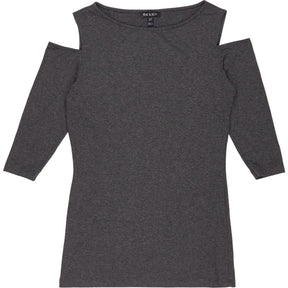 Baukjen Grey Cold Shoulder Top
