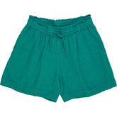 NRBY Teal Crinkle Cotton Shorts