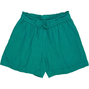 NRBY Teal Crinkle Cotton Shorts