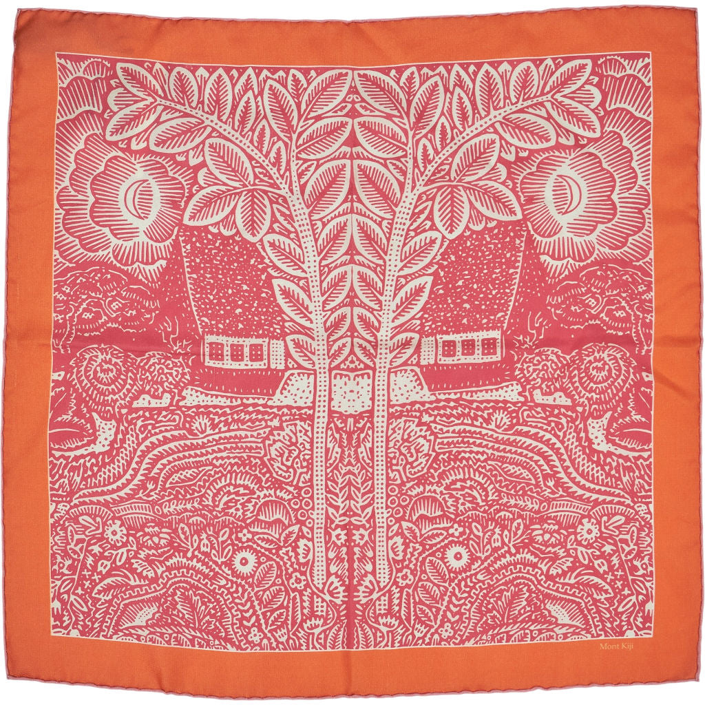 Mont Kiji Orange Miniwonder Silk Neck Scarf
