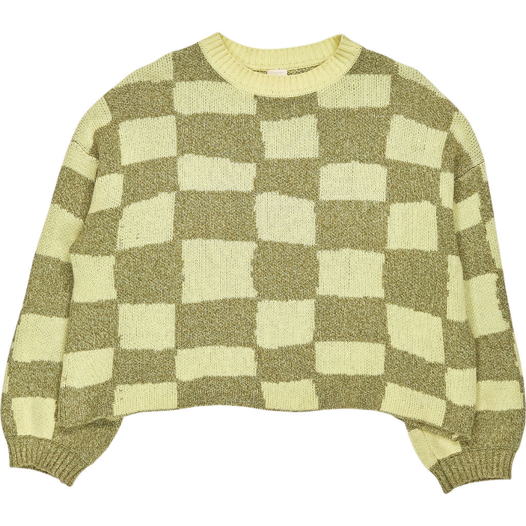 Claude & Co Green Checkered Knit Jumper