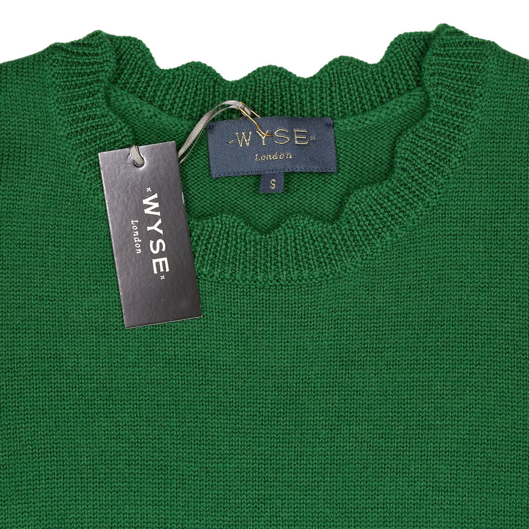 Wyse Green Fleurine Scallop Tank Top