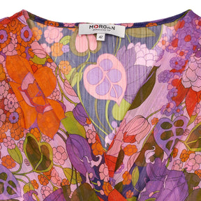 Morgan Multicolour Floral V-Neck Top