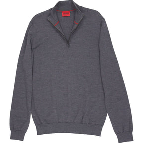 Hugo Grey Half-Zip Sweater Large