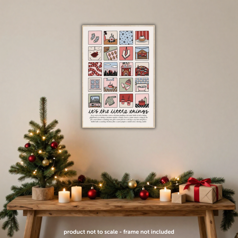 It's The Little Things: Winter Edition Illustrated Quote Print