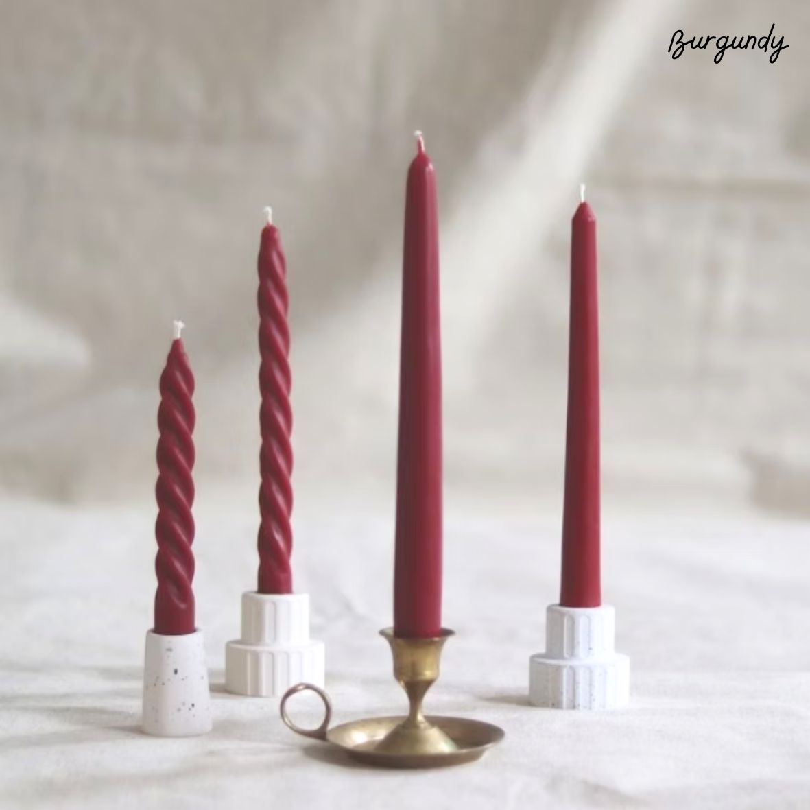 Artisan Beeswax Dinner Candles (available in 5 colours)