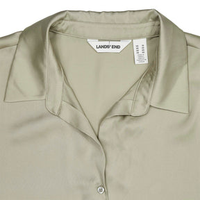 Lands' End Beige Satin Blouse