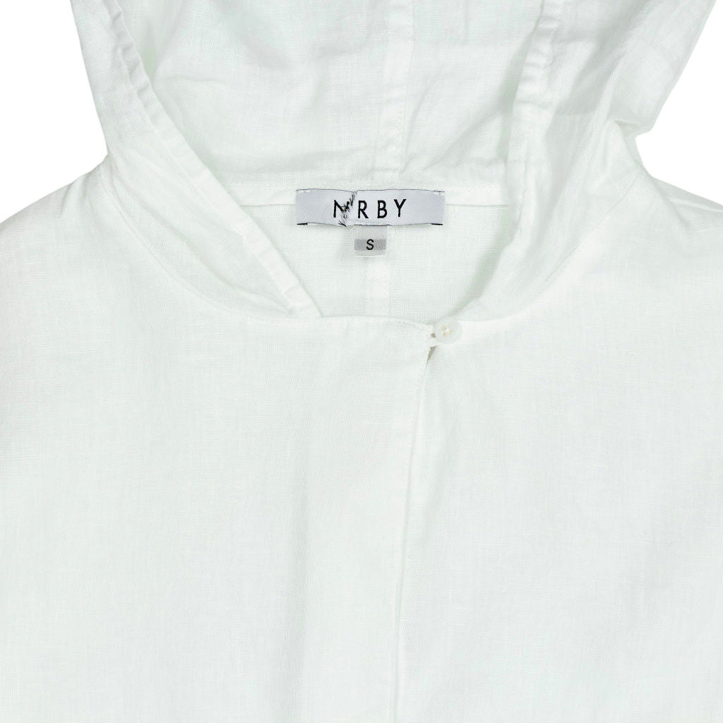 NRBY White Linen Hoodie
