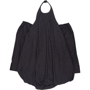 SRVC Black Pinstripe Puffball Dress