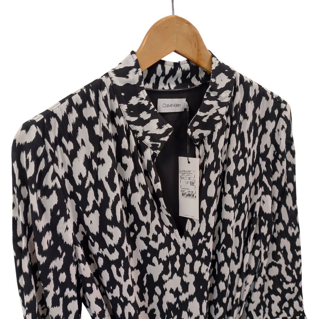 Calvin Klein Black White Bold Leopard Dress