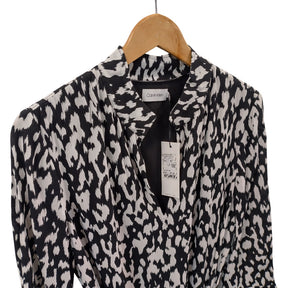 Calvin Klein Black White Bold Leopard Dress