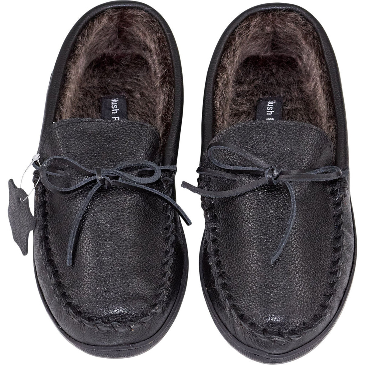 Hush Puppies Black Ace Leather Slippers