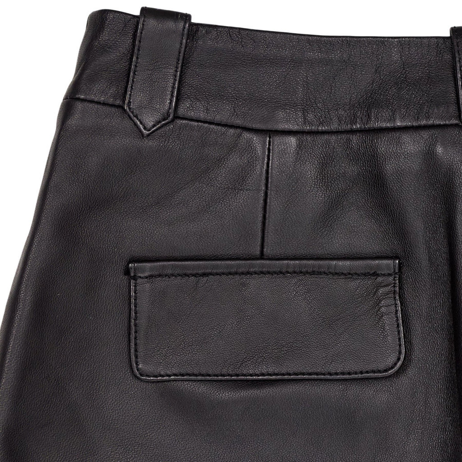 Mint Velvet Black Leather Skirt