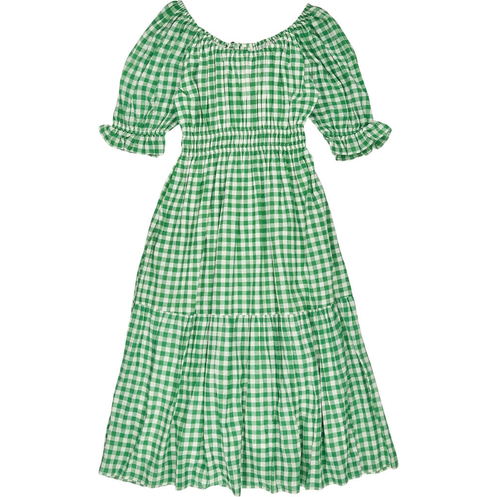 Pink City Green Gingham Midi Dress Size S | Shop from Crisis Online Pink City Green Gingham Midi Dress Size S | Shop from Crisis Online