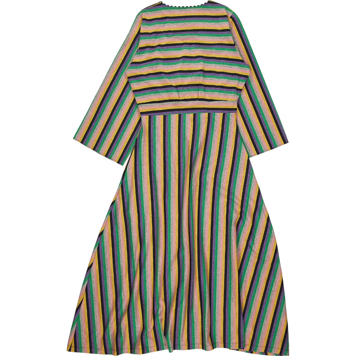 WYSE Multicoloured Striped V-Neck Dress