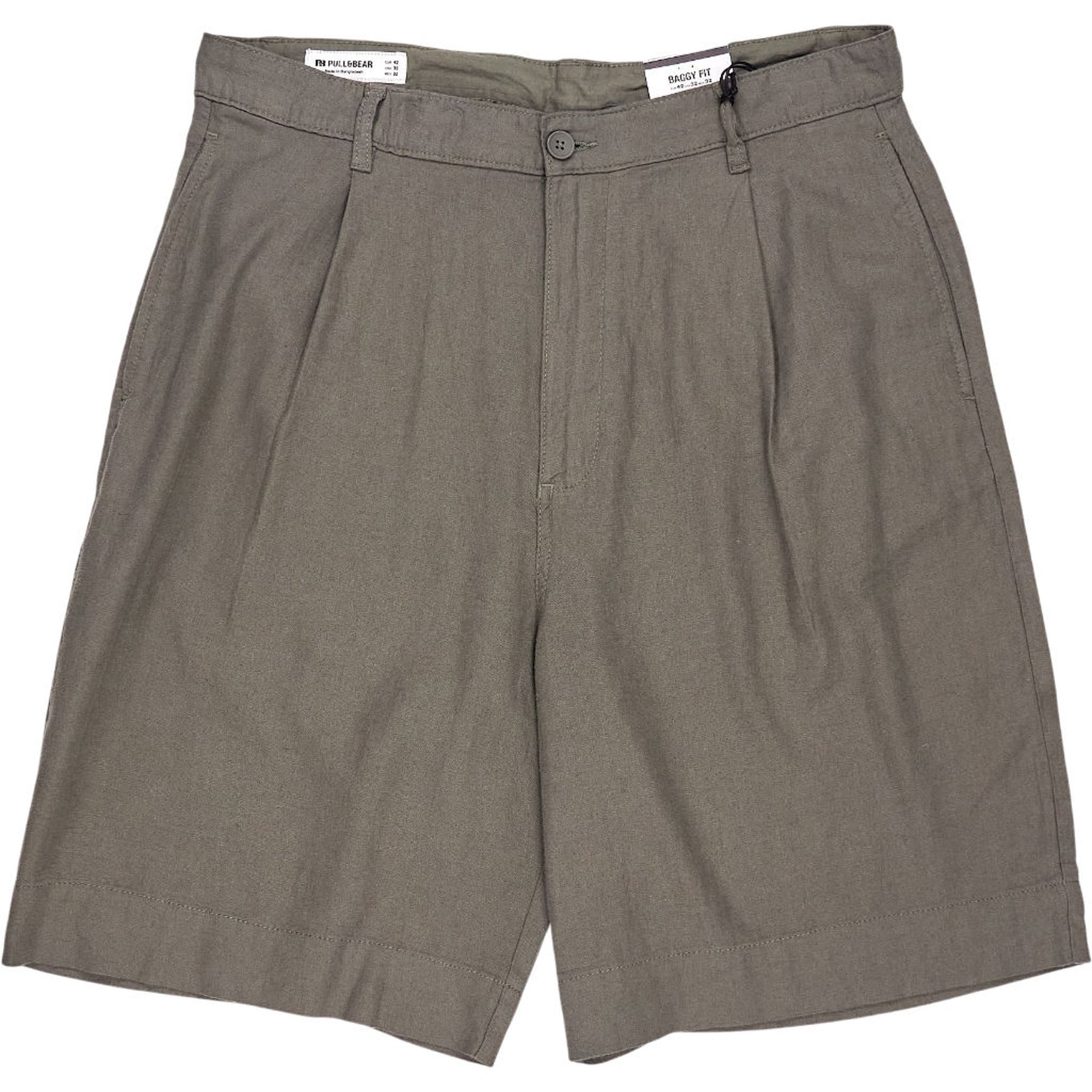 Pull & Bear Olive Baggy Fit Shorts