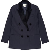 Wyse Navy Velvet Trim Tuxedo Jacket