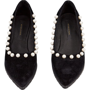 Mother of Pearl Black Pearl Embellished Flats