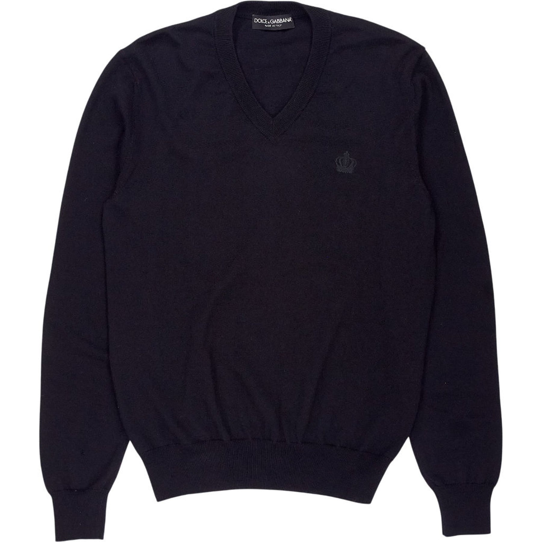 Dolce & Gabbana Black V-Neck Jumper