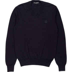 Dolce & Gabbana Black V-Neck Jumper