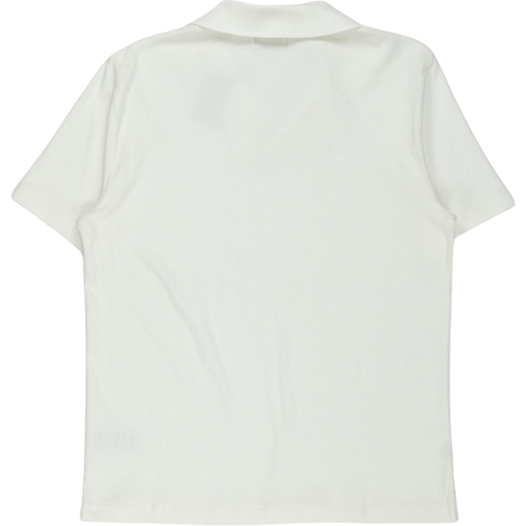 Moss White Cotton Towelling Polo Shirt