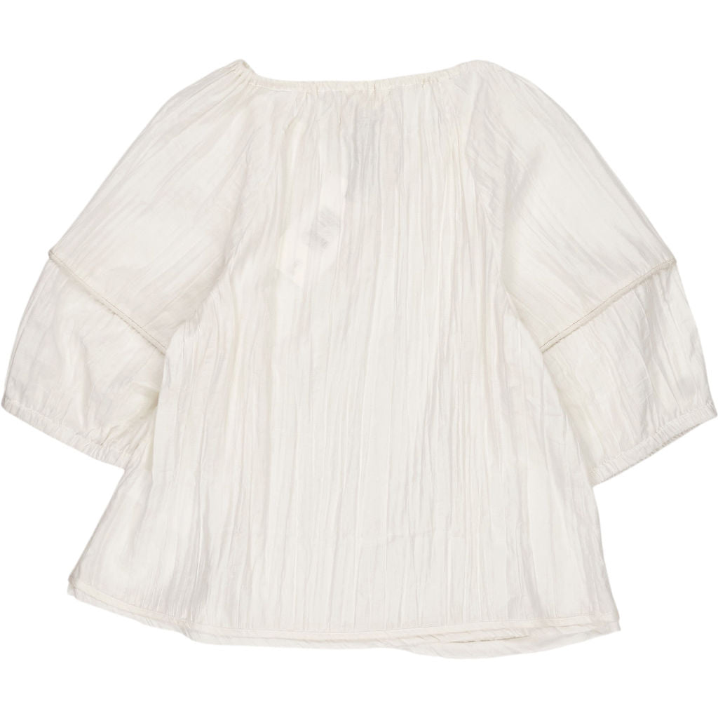 Hush Ecru White Mae Crinkle Balloon Sleeve Blouse
