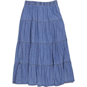 Next Blue Tiered Midi Skirt