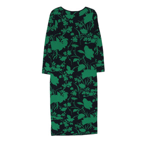L.K. Bennett Green/Navy Floral Intarsia Knit Dress