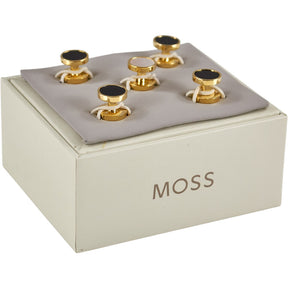 Moss Gold Black & White Dress Studs