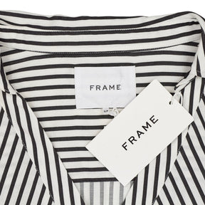 Frame Black White Striped Button Down Top