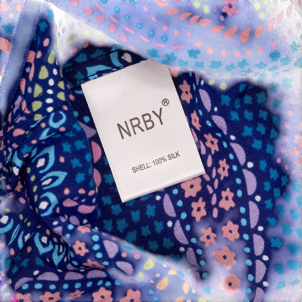 NRBY Blue Paisley Silk Trousers