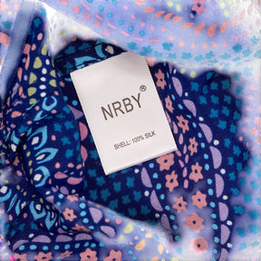 NRBY Blue Paisley Silk Trousers