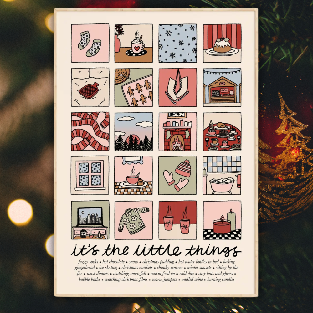 It's The Little Things: Winter Edition Illustrated Quote Print