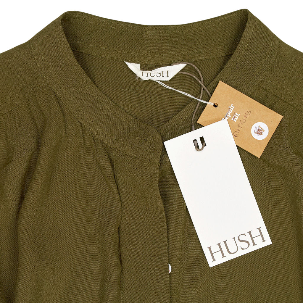 Hush Khaki Alexa Oversized Short Sleeve Blouse