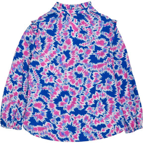 NRBY Blue Pink Printed Silk Blouse