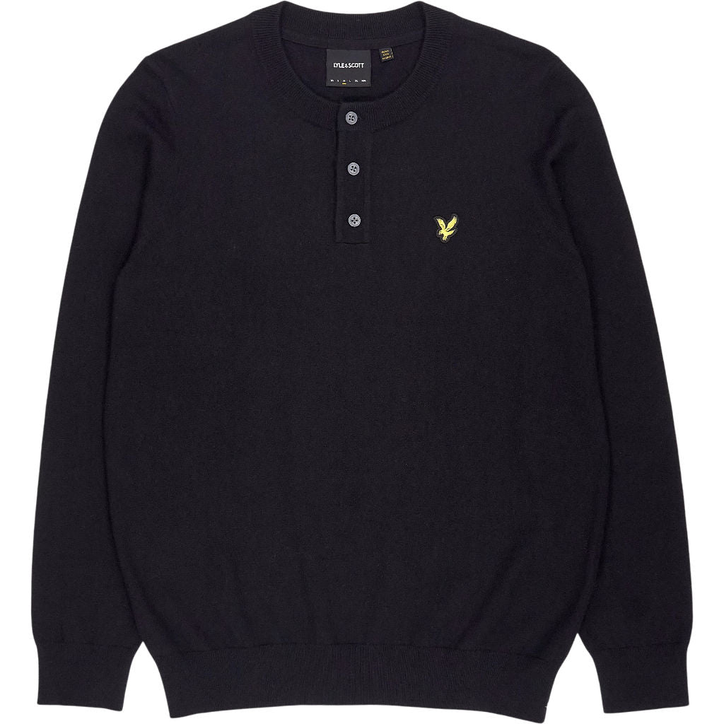 Lyle & Scott Black Henley Jumper