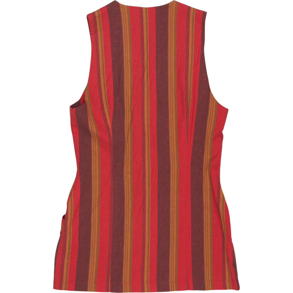 Vintage Zoo Et Vous Red Striped Sleeveless Vest