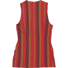 Vintage Zoo Et Vous Red Striped Sleeveless Vest