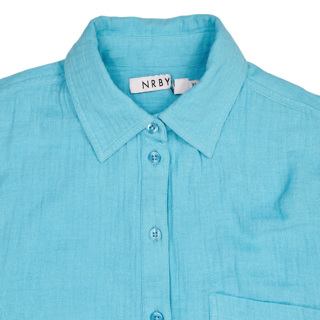 NRBY Turquoise Blue Cotton Shirt