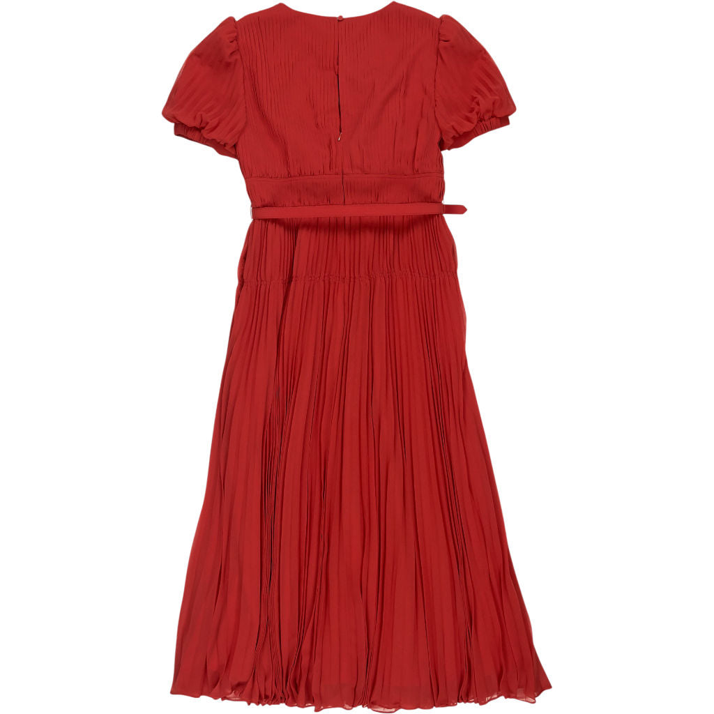 Self-Portrait Red Chiffon Midi Dress