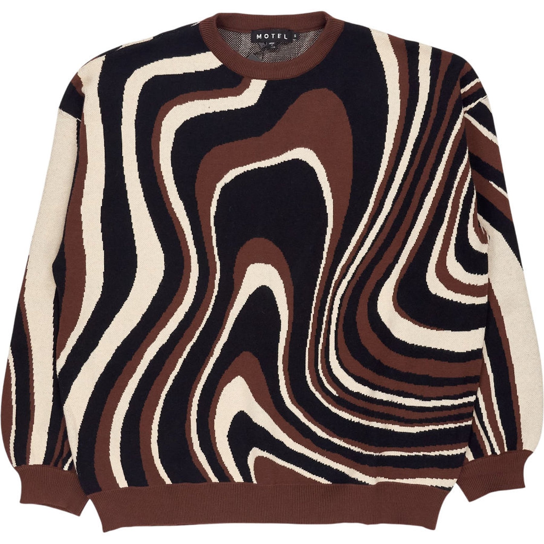 Motel Brown Cream Mably Jumper