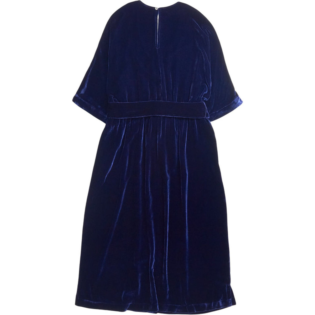 NRBY Blue Velvet V-Neck Dress