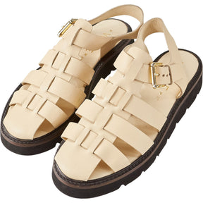 Wyse Beige Leather Sandals