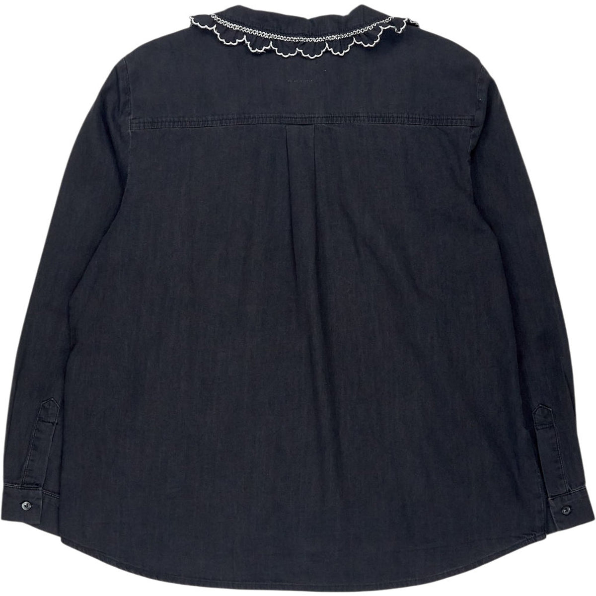 seventy + mochi Black Embroidered Collar Shirt