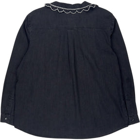 seventy + mochi Black Embroidered Collar Shirt